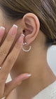 Diamond Half Hoops Earrings 1.6 ct White Gold