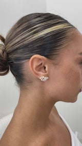 Diamond Stud Earrings 3.9 ct Yellow Gold
