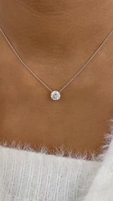 Solitaire Pendant Necklace 2ct TCW, 14K Gold