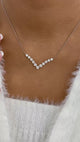 Chevron Choker Necklace 2.4ct TCW, 14K Gold