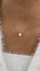 Formal Necklace 1 ct TCW , Solid Gold 14k