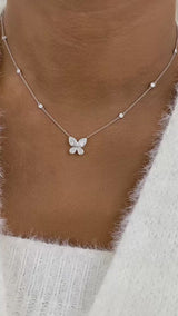 Butterfly Diamond Pendant Necklace, 14K Gold