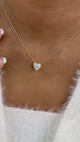 Heart Pendant Necklace 3ct TCW, Yellow Gold 14K