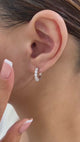 Round Earrings 1.3ct TCW, White Gold 14K