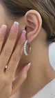 Diamond Hoop Earrings 3.2 ct White Gold