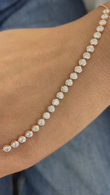 Round Tennis Bracelet 1.7ct TCW, Rose Gold 14K