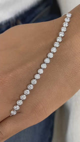 Round Tennis Bracelet 2.9ct TCW, White Gold 14K
