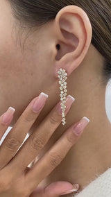 Diamond Dangle Earrings 4.7 ct Yellow Gold