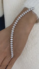 Oval Tennis Bracelet 12.5ct TCW, White Gold 14K