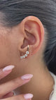 Diamond Climber Earrings 1.5 ct Rose Gold