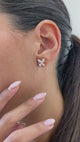 Diamond Stud Earrings 1.8 ct Rose Gold